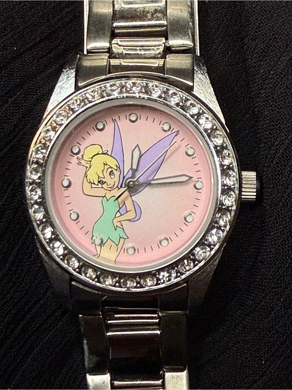 Disney Tinker Bell Rhinestone Watch in Pink